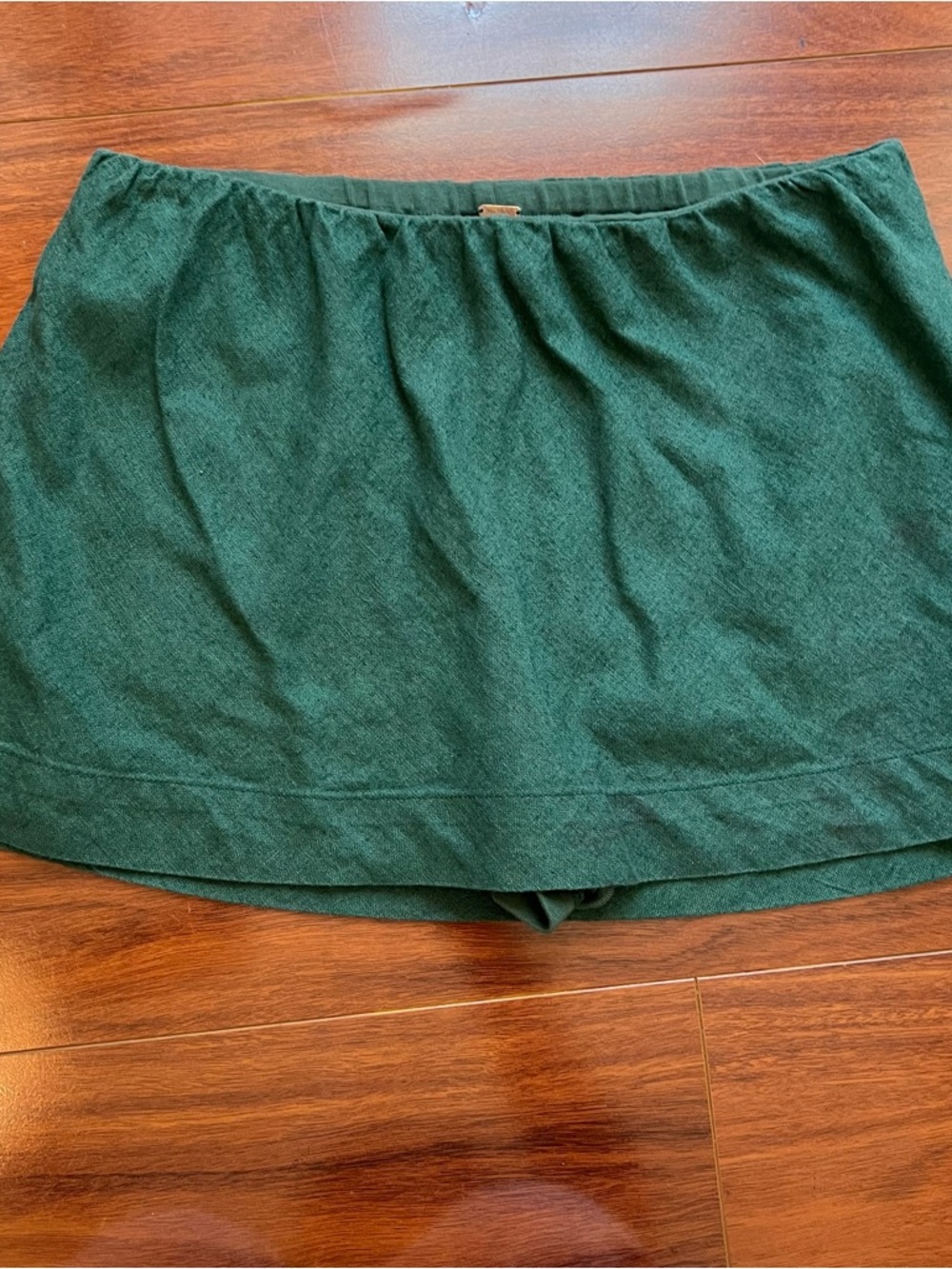 Free People My Little Micro Mini Cotton-Linen Skort in green